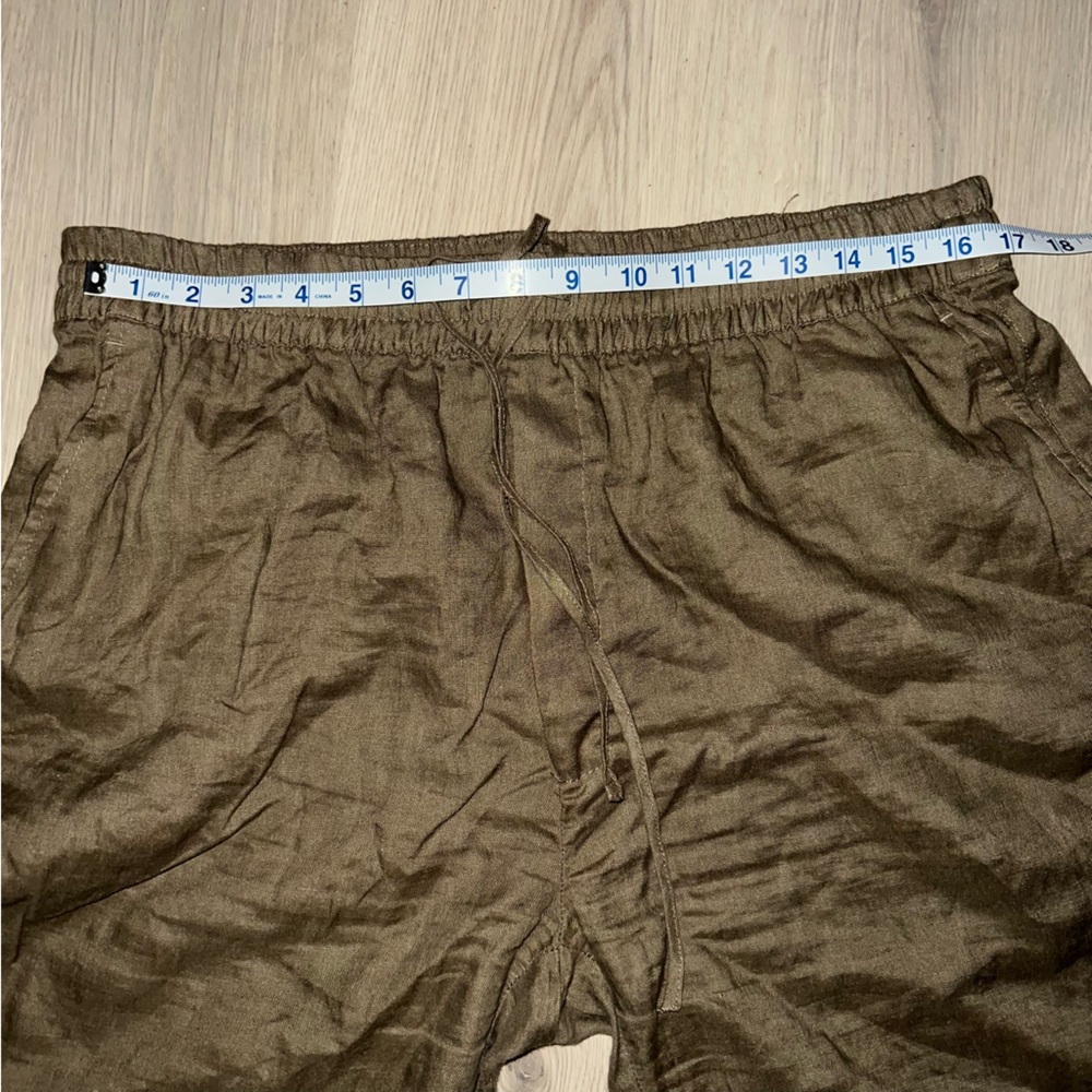 Zara Linen Straight Leg Pants Size XXL | Drawstring Waist - Picture 4 of 15